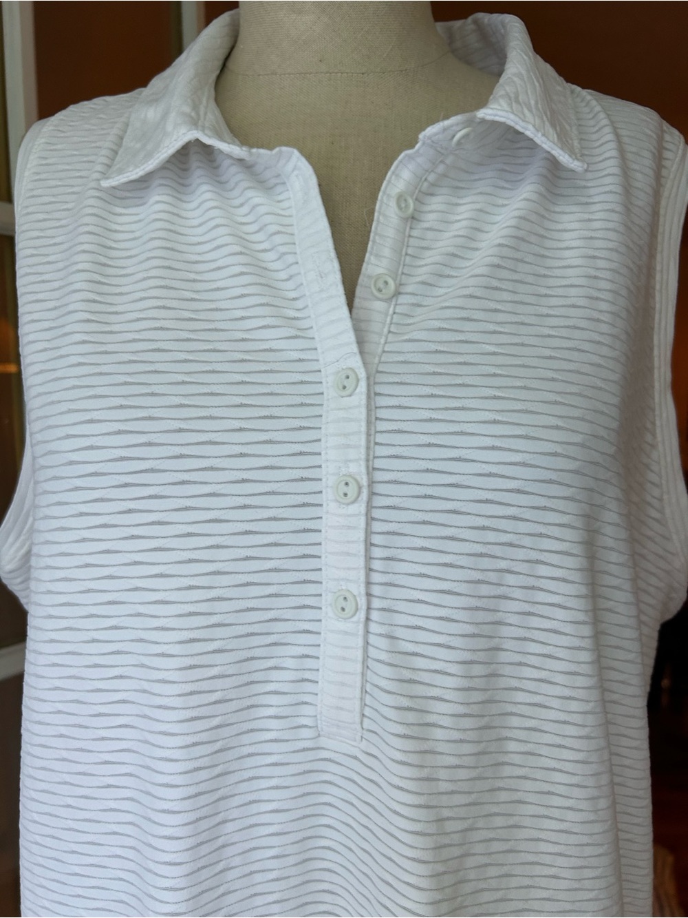 Calia golf white renew sleeveless Polo Top - Classic Collared Knit. XXL - Picture 9 of 16